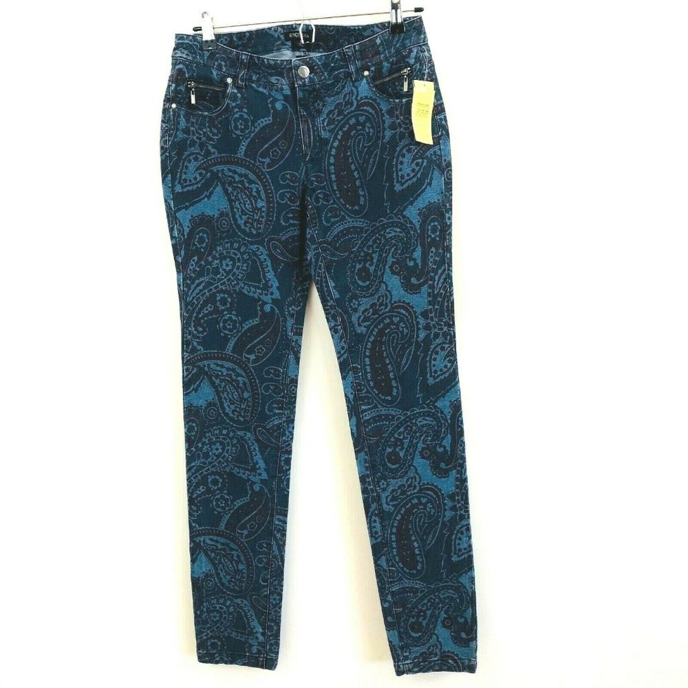 NWT! Etcetera Paisley Print Skinny Jeans 2